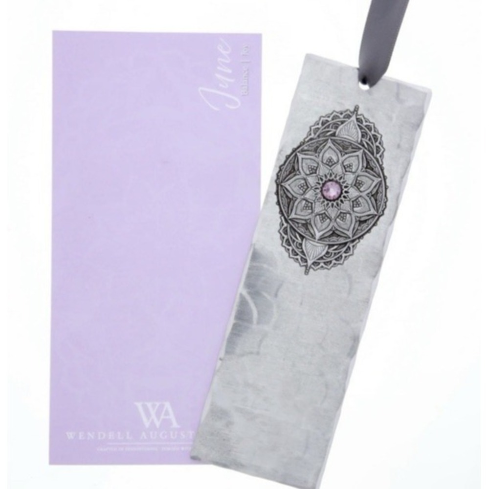 Wendell August Forge June Birthstone Bookmark Aluminum Pink Crystal Mandala NEW